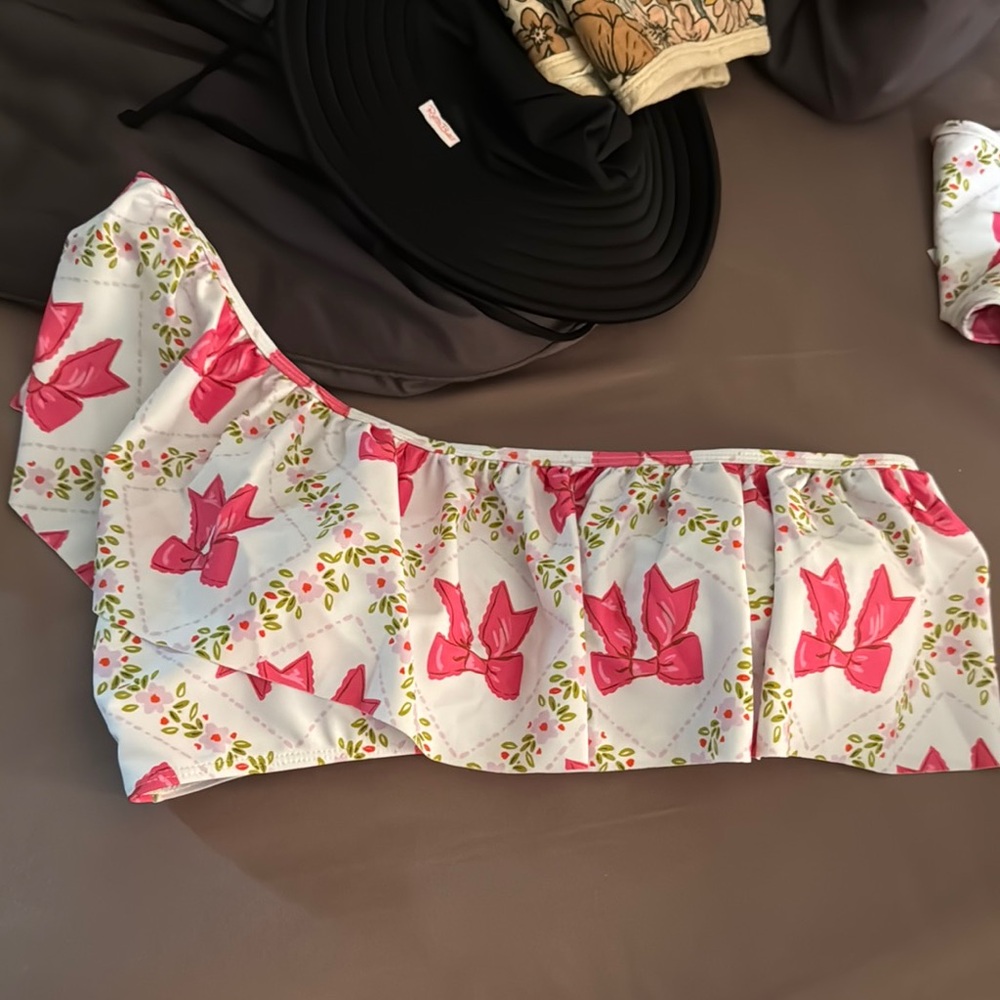 Pink Bow swim Top